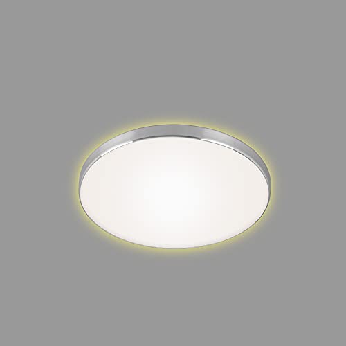 BRILONER - LED Deckenlampe mit indirektem Licht, warmweiße Lichtfarbe, 18 Watt, 1850 Lumen, LED Lampe, LED Deckenleuchte, Wohnzimmerlampe, Schlafzimmerlampe, Küchenlampe, 35,5x6,5 cm, Alufarbig von BRILONER