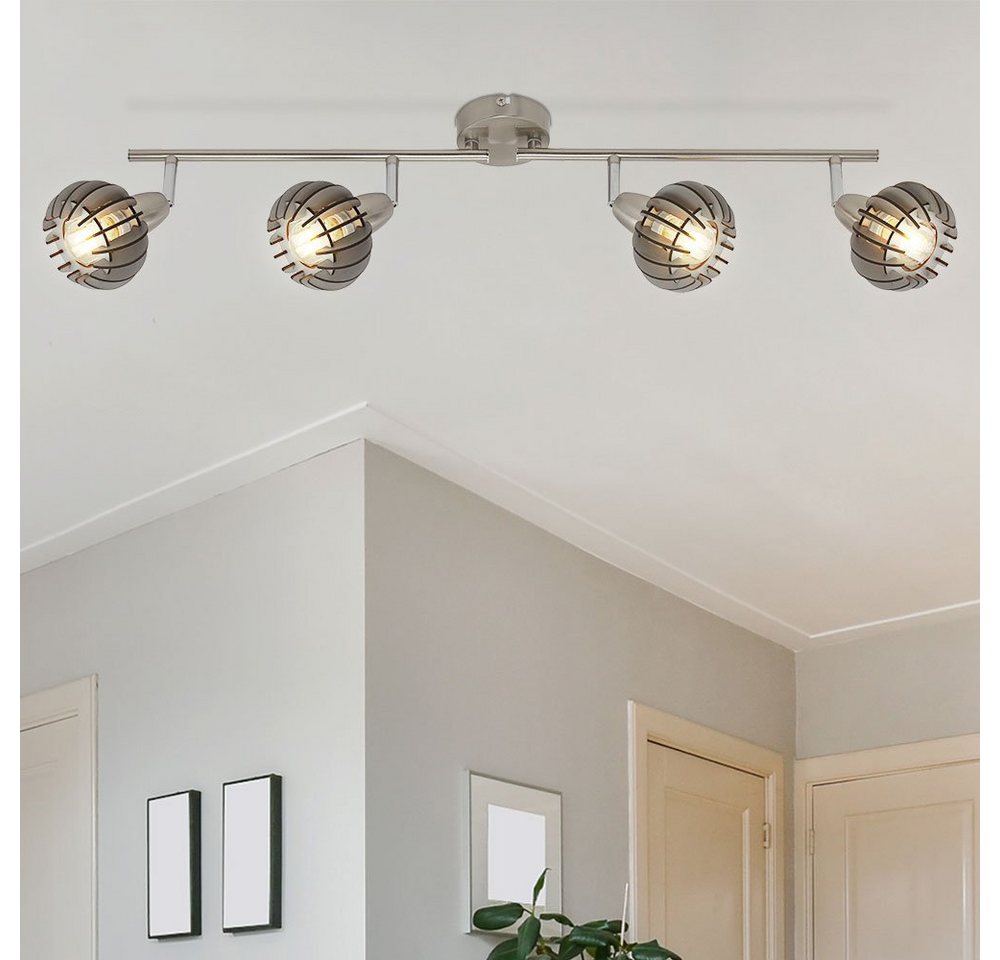 Briloner Leuchten LED Deckenleuchte, Leuchtmittel nicht inklusive, Deckenleuchte schwenkbar Wohnzimmerleuchte Holz Lamellen von Briloner Leuchten