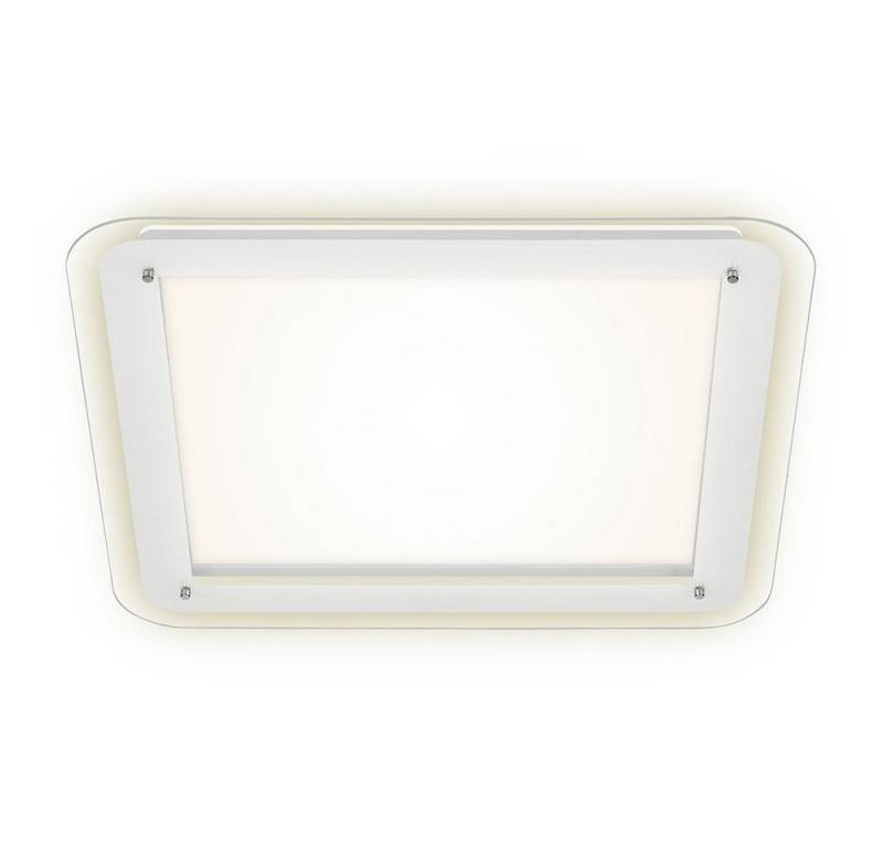 Briloner Leuchten LED Deckenleuchte, LED-Leuchtmittel fest verbaut, Neutralweiß, Deckenleuchte Deckenlampe weiß Deckenleuchte eckig Backlight von Briloner Leuchten