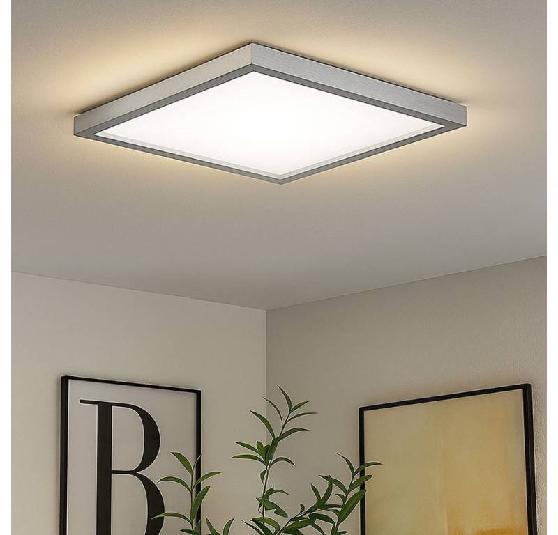 Briloner Leuchten LED Deckenleuchte, LED-Leuchtmittel fest verbaut, Warmweiß, Deckenlampe Panel Deckenleuchte silber Alu Backlight LED L 42,2 cm von Briloner Leuchten