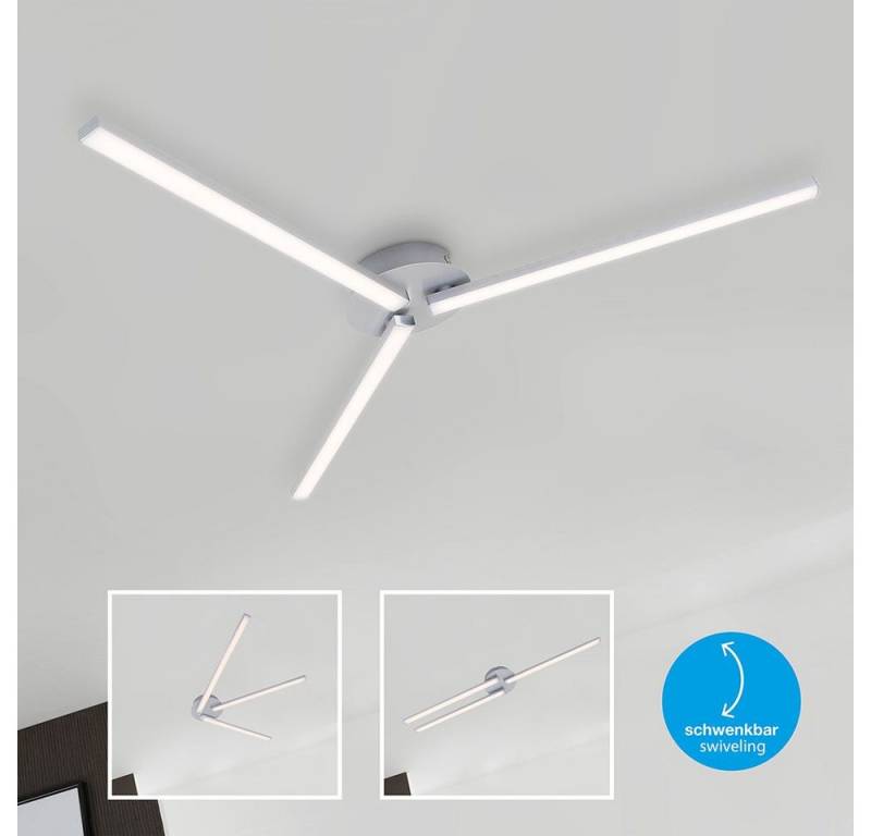 Briloner Leuchten LED Deckenleuchte, LED-Leuchtmittel fest verbaut, Warmweiß, Deckenleuchte Deckenlampe Designlampe LED Wohnzimmerlampe beweglich von Briloner Leuchten