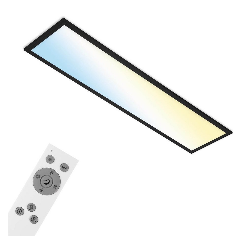 Briloner Leuchten LED Deckenleuchte 7385-015, Bluetooth, LED fest integriert, 2700K - Extra-Warmweiß, Smarte Deckenlampe, 100x25x6,6cm, Schwarz, 28W, Wohnzimmer, Flur Briloner Leuchten LED Deckenleuchte 7385-015, Bluetooth, LED fest integriert, 2700K - Extra-Warmweiß, Smarte Deckenlampe, 100x25x6,6cm, Schwarz, 28W, Wohnzimmer, Flur von Briloner Leuchten