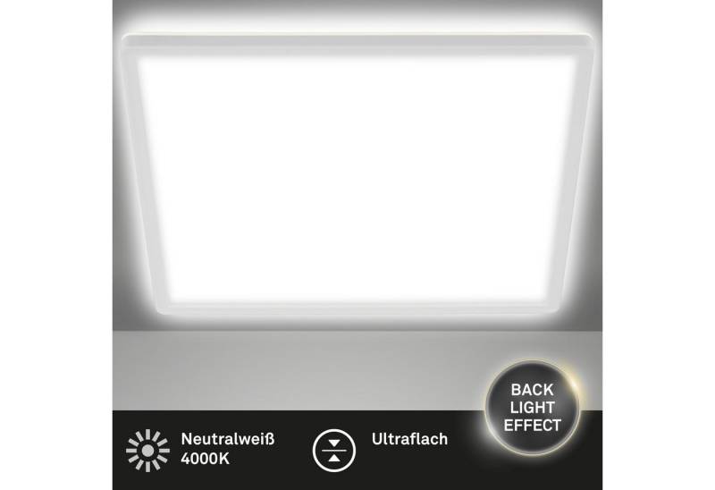 Briloner Leuchten LED Deckenleuchte Deckenlampe Panel Backlight-Effekt SLIM Ultraflach EEK, Standard, LED fest integriert, LED wechselbar, 4000K, Verschiedene Ausführungen, Schwarz/Weiß Wohnzimmer Schlafzimmer Küche von Briloner Leuchten