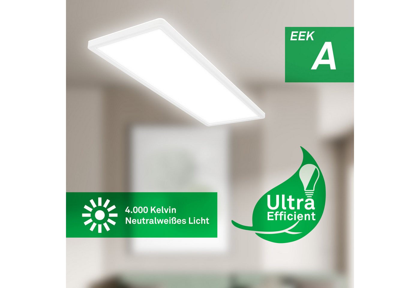Briloner Leuchten LED Deckenleuchte Deckenlampe Panel Backlight-Effekt SLIM Ultraflach EEK, LED fest integriert, LED wechselbar, 4000K, Verschiedene Ausführungen, Schwarz/Weiß Wohnzimmer Schlafzimmer Küche Briloner Leuchten LED Deckenleuchte Deckenlampe Panel Backlight-Effekt SLIM Ultraflach EEK, LED fest integriert, LED wechselbar, 4000K, Verschiedene Ausführungen, Schwarz/Weiß Wohnzimmer Schlafzimmer Küche von Briloner Leuchten