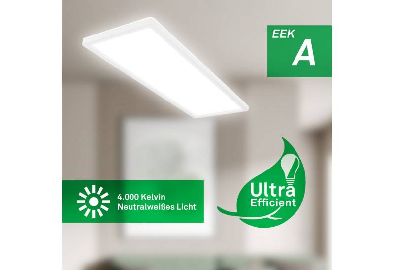Briloner Leuchten LED Deckenleuchte Deckenlampe Panel Backlight-Effekt SLIM Ultraflach EEK, LED fest integriert, LED wechselbar, 4000K, Verschiedene Ausführungen, Schwarz/Weiß Wohnzimmer Schlafzimmer Küche von Briloner Leuchten