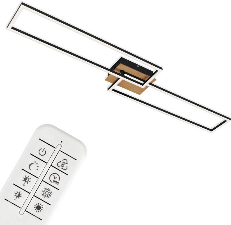 Briloner Leuchten LED Deckenleuchte 3145014 FRAME, CCT - über Fernbedienung, Nachtlichtfunktion, Timerfunktion, LED fest integriert, Kaltweiß, Neutralweiß, Tageslichtweiß, Warmweiß, Deckenlampe, 110x24,8x8,5cm, Schwarz, 40W, Wohnzimmer, Schlafzimmer Briloner Leuchten LED Deckenleuchte 3145014 FRAME, CCT - über Fernbedienung, Nachtlichtfunktion, Timerfunktion, LED fest integriert, Kaltweiß, Neutralweiß, Tageslichtweiß, Warmweiß, Deckenlampe, 110x24,8x8,5cm, Schwarz, 40W, Wohnzimmer, Schlafzimmer von Briloner Leuchten