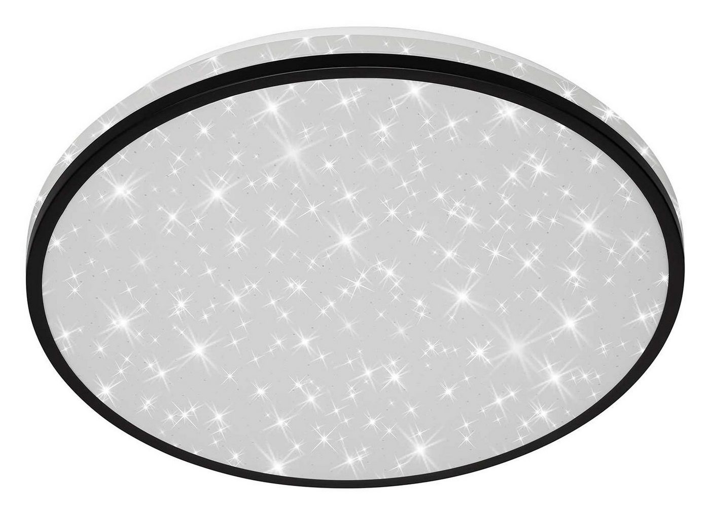 Briloner Leuchten LED Deckenleuchte NIGRA, 1-flammig, Ø 38 cm, Schwarz, Weiß, Metall, Sternenhimmel, LED fest integriert, Neutralweiß, Kunststoffschirm, LED Deckenlampe von Briloner Leuchten