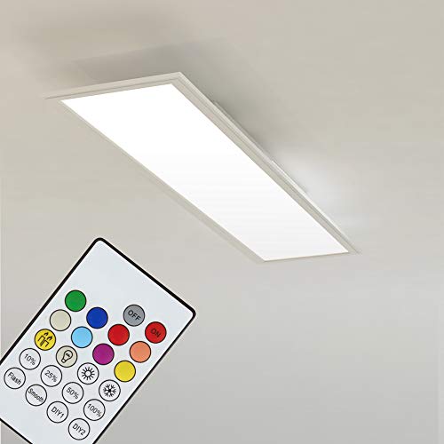 Briloner Leuchten LED Deckenleuchte-Panel, Einbauleuchte, 18W, dimmbar, Farbtemperatursteuerung, App-Steuerung, Bluetooth, rechteckig, weiß, 59.5 cm von BRILONER