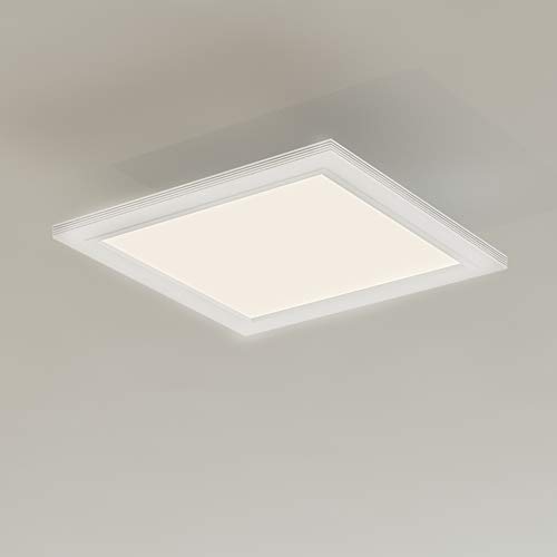 Briloner Leuchten - LED Deckenleuchte-Panel mit Bewegungssensor, ultraflach, Deckenlampe 12W, 1.300 Lumen, Tageslicht Sensor, quadratisch, weiß, 29.5 cm von BRILONER