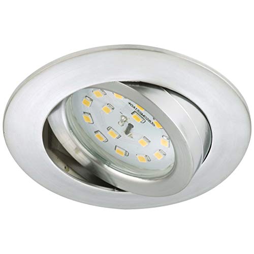 Briloner Leuchten LED Einbauleuchte, Einbaustrahler, LED Strahler, Spots, Deckenstrahler, Deckenspot, Lampen Wohnzimmer, LED Einbaustrahler 230v, Deckeneinbauleuchten, Einbaulampe, schwenkbar, rund von BRILONER