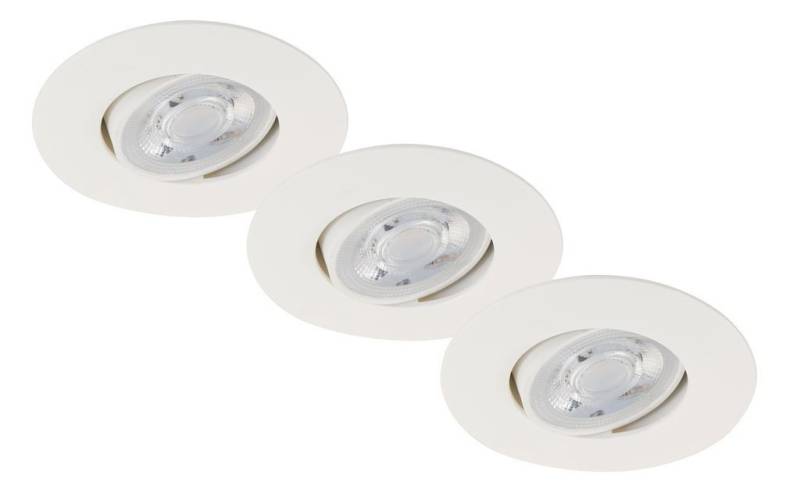 Briloner Leuchten LED Einbaustrahler Briloner 3er Set LED Einbauleuchte Nava Move weiß, Inkl. Leuchtmittel, Nicht dimmbar nicht Smart Home-fähig ohne Bewegungsmelder von Briloner Leuchten