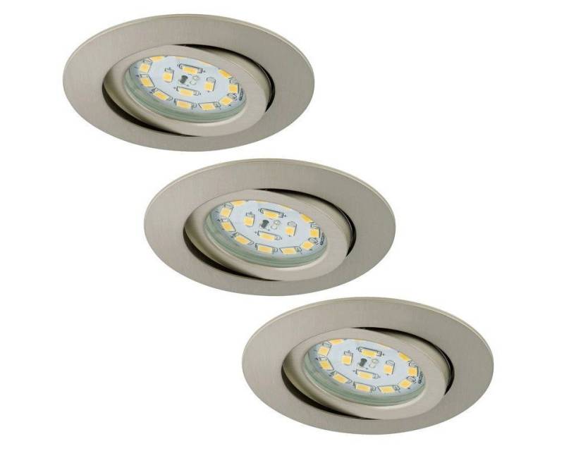 Briloner Leuchten LED Einbaustrahler Briloner 3er Set LED Einbauleuchten Attach, Inkl. Leuchtmittel, Nicht dimmbar nicht Smart Home-fähig ohne Bewegungsmelder von Briloner Leuchten
