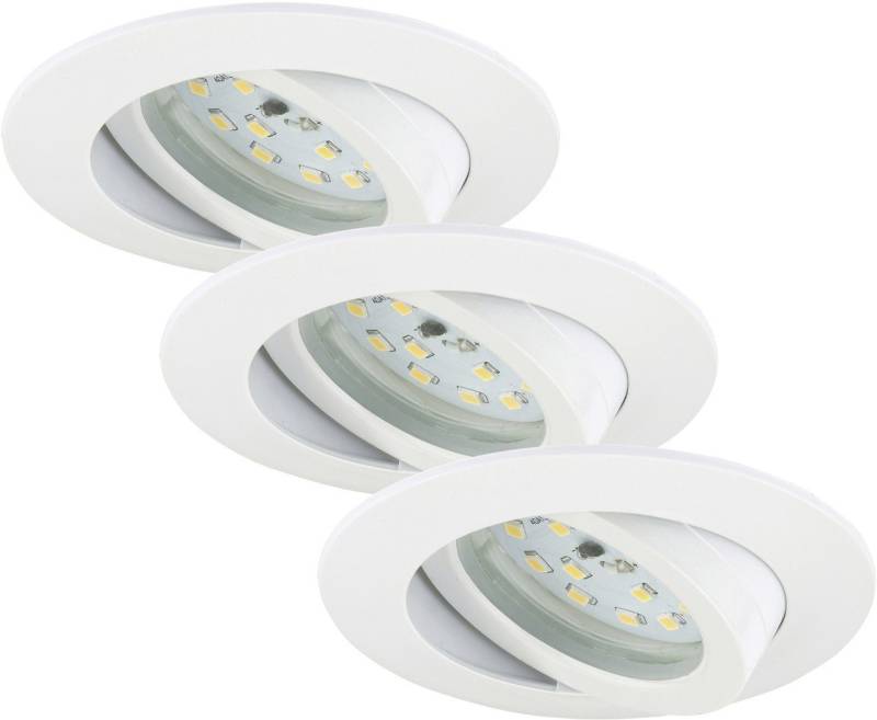 Briloner Leuchten LED Einbaustrahler Briloner 3er Set LED Einbauleuchten Attach weiß Ø, Inkl. Leuchtmittel, Nicht dimmbar nicht Smart Home-fähig ohne Bewegungsmelder von Briloner Leuchten