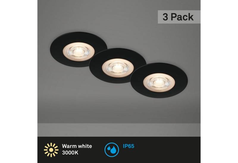 Briloner Leuchten LED Einbaustrahler Einbauleuchten Extra-Warmweiß 3er Set ultraflach IP65, LED fest integriert, 2700K - Extra - Warmweiß, 3er Set, ultraflach, IP65, Warmweiß 3000K, chrom-matt, 9 cm Briloner Leuchten LED Einbaustrahler Einbauleuchten Extra-Warmweiß 3er Set ultraflach IP65, LED fest integriert, 2700K - Extra - Warmweiß, 3er Set, ultraflach, IP65, Warmweiß 3000K, chrom-matt, 9 cm von Briloner Leuchten