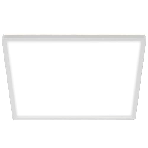 BRILONER- LED Panel, Büro - Deckenleuchte ultra flach 29 mm, LED Deckenlampe mit Hintergrundbeleuchtungseffekt, 22 Watt, 3.000 Lumen, 4.000 Kelvin, Weiß, Quadratisch, 42x42cm von BRILONER