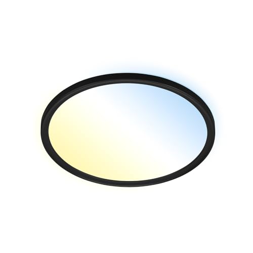 BRILONER - LED Deckenlampe flach mit Fernbedienung, indirektes Licht, einstellbar von warmweiß bis kaltweiß, Lampe, Deckenleuchte, Wohnzimmerlampe, LED Panel, Küchenlampe, 29,3x2,8 cm, Schwarz von BRILONER