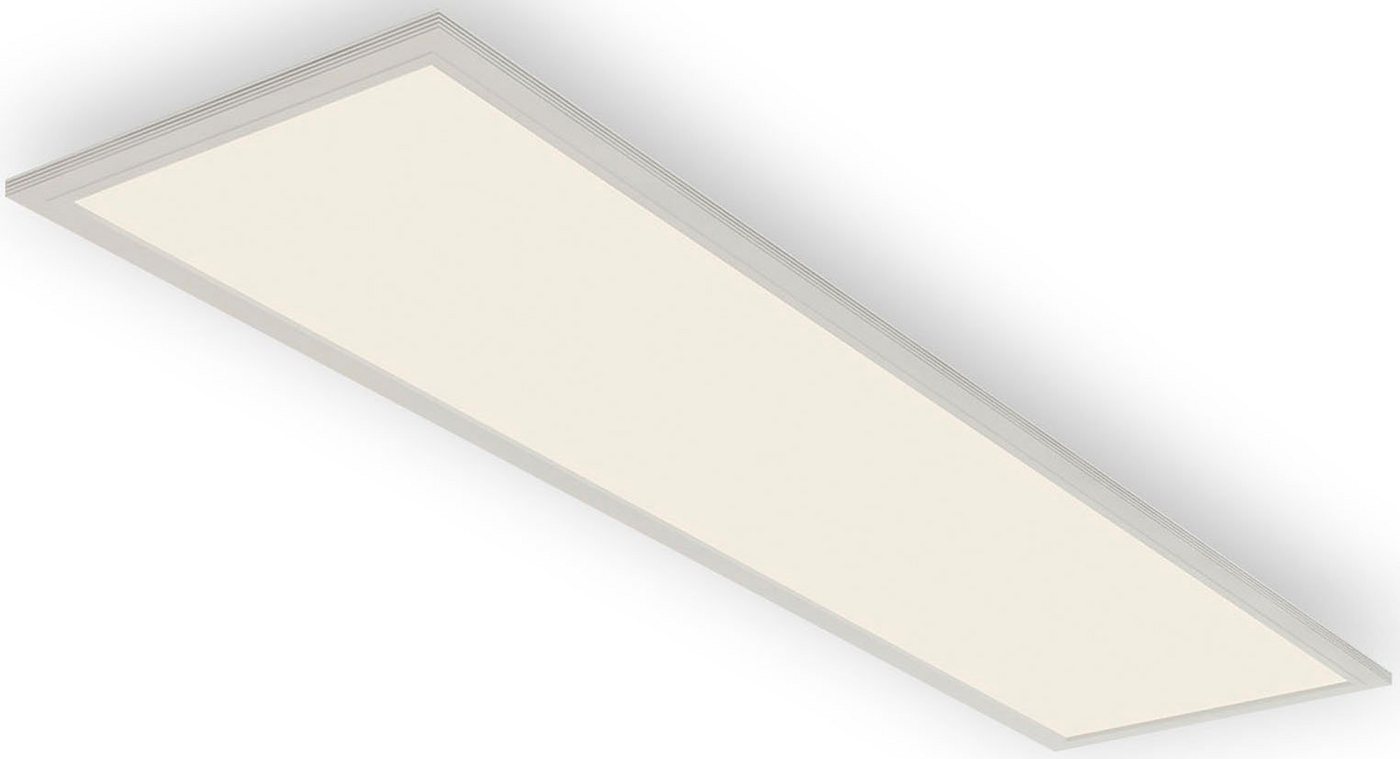 Briloner Leuchten LED Panel 7189016 Piatto, Bewegungsmelder, Leuchtdauer einstellbar, LED fest integriert, Neutralweiß, Deckenlampe, 119,5x29,5x6,5cm, Weiß, 38W, Wohnzimmer, Schlafzimmer von Briloner Leuchten