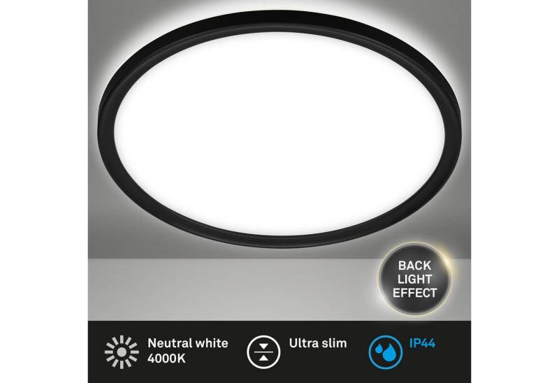 Briloner Leuchten LED Panel Deckenlampe Deckenleuchte Backlight-Effekt Badezimmer IP44, LED fest integriert, 4000K von Briloner Leuchten