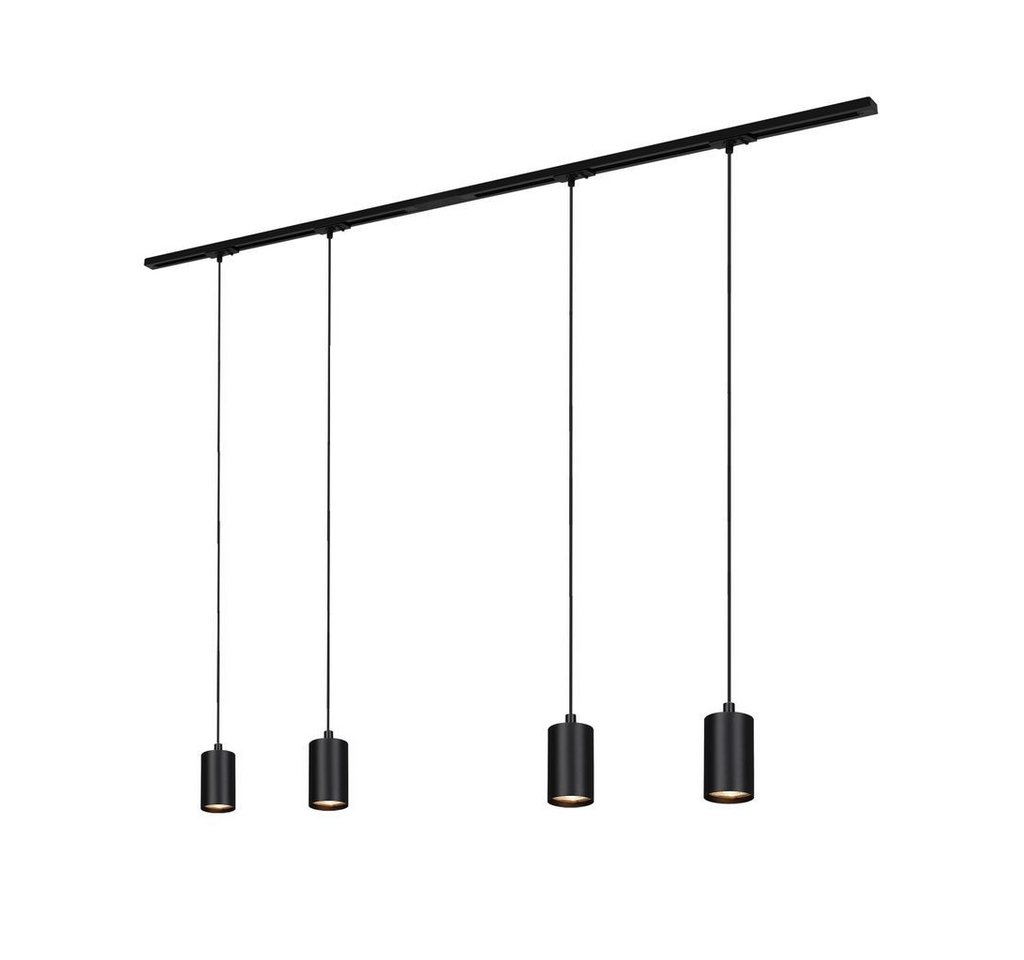 Briloner Leuchten LED Pendelleuchte 8015045B, LED wechselbar, 2700K - Extra-Warmweiß, Schienensystem Rail 1,5 m Schwarz max. 9W Decke Wohnzimmer Büro Küche von Briloner Leuchten