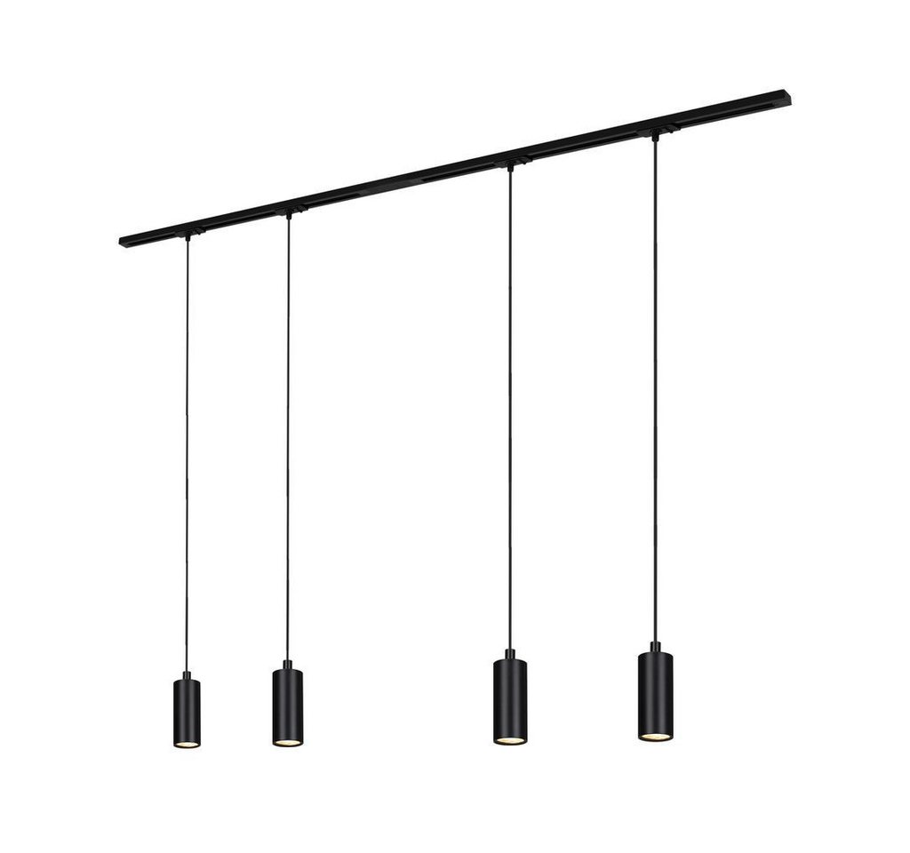 Briloner Leuchten LED Pendelleuchte 8016045B, LED fest integriert, 2700K - Extra-Warmweiß, Schienensystem Rail 1,5 m Schwarz 4,5W Decke Wohnzimmer Büro Küche von Briloner Leuchten