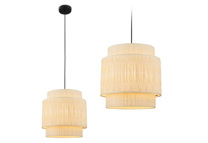 Briloner Leuchten LED Pendelleuchte Hängelampe Natur Stroh Bast 1-&3-flammig 485X, ohne Leuchtmittel, Abhängig vom Leuchtmittel, Hängelampe Natur max. 10W Esszimmer Wohnzimmer Küche von Briloner Leuchten