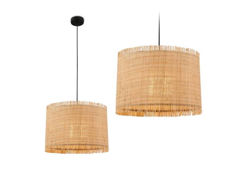 Briloner Leuchten LED Pendelleuchte Hängelampe Natur Stroh Bast 1-&3-flammig 485X, ohne Leuchtmittel, Abhängig vom Leuchtmittel, Hängelampe Natur max. 10W Esszimmer Wohnzimmer Küche von Briloner Leuchten