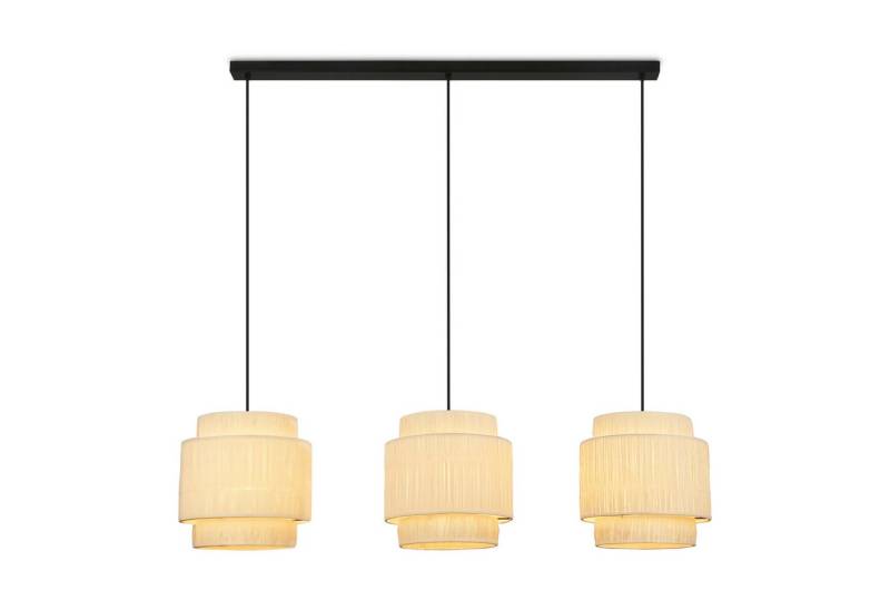 Briloner Leuchten LED Pendelleuchte Hängelampe Natur Stroh Bast 1-&3-flammig 485X, ohne Leuchtmittel, Abhängig vom Leuchtmittel, Hängelampe Natur max. 10W Esszimmer Wohnzimmer Küche von Briloner Leuchten
