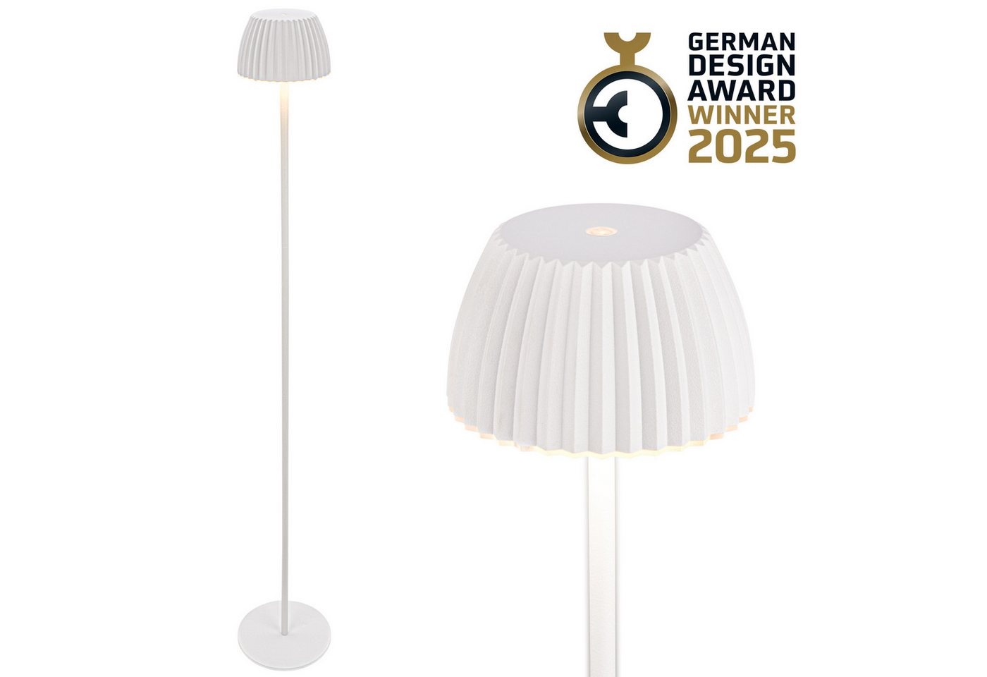 Briloner Leuchten LED Stehlampe Riffle Stehleuchte kabellos Akku dimmbar Design Award USB-C, LED fest integriert, 2700K - Extra-Warmweiß Briloner Leuchten LED Stehlampe Riffle Stehleuchte kabellos Akku dimmbar Design Award USB-C, LED fest integriert, 2700K - Extra-Warmweiß von Briloner Leuchten