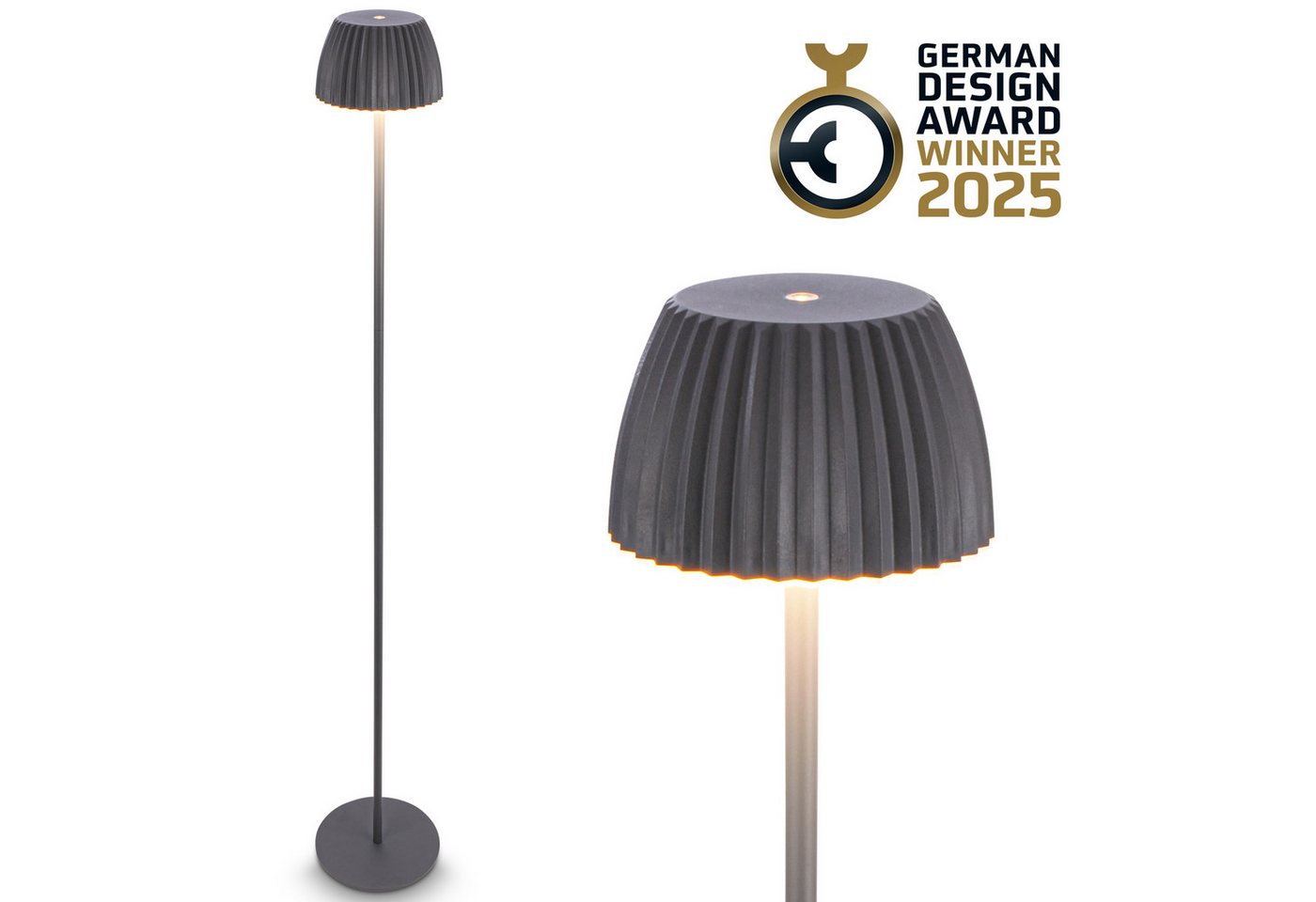Briloner Leuchten LED Stehlampe Riffle Stehleuchte kabellos Akku dimmbar Design Award USB-C, LED fest integriert, 2700K - Extra-Warmweiß Briloner Leuchten LED Stehlampe Riffle Stehleuchte kabellos Akku dimmbar Design Award USB-C, LED fest integriert, 2700K - Extra-Warmweiß von Briloner Leuchten