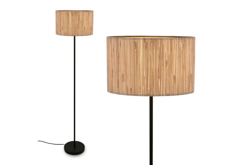 Briloner Leuchten LED Stehlampe Stehleuchte E27 Boho Natur Beige Wohnzimmer, ohne Leuchtmittel, Abhängig vom Leuchtmittel - Warmweiß/Neutralweiß/Kaltweis, Stehleuchte 35 x 161 cm Beige max. 10W Wohnzimmer Flur Büro von Briloner Leuchten