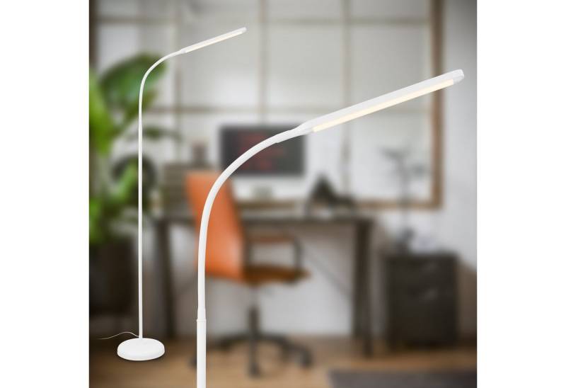 Briloner Leuchten LED Stehlampe USB-C Stehleuchte Dimmbar Leseleuchte Arbeitslampe, LED fest integriert, 21x170 cm Schwarz/Weiß 6W Wohnzimmer Flur Schlafzimmer von Briloner Leuchten