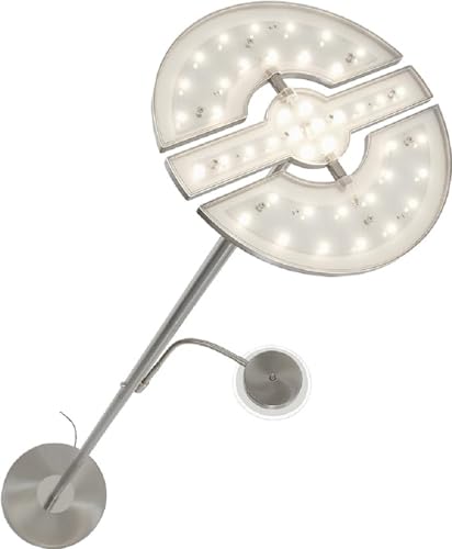 Briloner Leuchten LED Stehlampe mit flexibler Leselampe, Leuchtenkopf 2-teilig kipp- & schwenkbar, dimmbar, moderne Wohnzimmerlampe, 21 W + 3.5 W von BRILONER