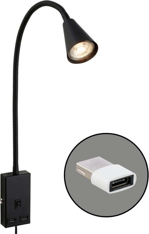 Briloner Leuchten Nachttischlampe JUSTRA Tischlampe von Briloner Leuchten