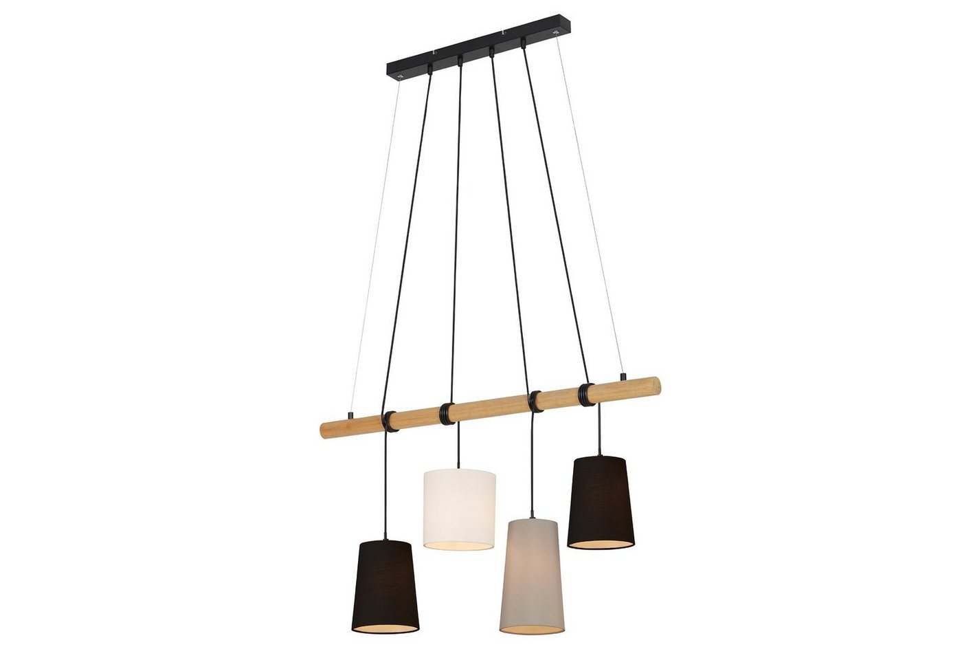 Briloner Leuchten Pendelleuchte 4021-045, 0, ohne Leuchtmittel, Warmweiß, Pendellampe, Stoffschirm, schwarz, Esstischlampe von Briloner Leuchten