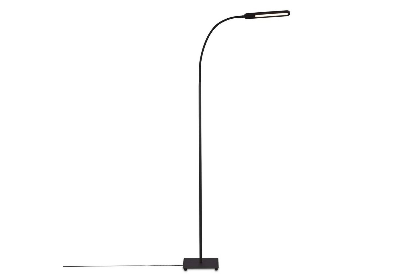 Briloner Leuchten LED Stehlampe 1389-015, dimmbar, CCT Farbtemperatursteuerung, Touch, schwenkbar, Speicherfunktion, LED fest verbaut, Kaltweiß, Neutralweiß, Tageslichtweiß, Warmweiß, Stehleuchte, 183cm, Schwarz, 8W, Wohnzimmer, Schlafzimmer, Flur, Büro von Briloner Leuchten