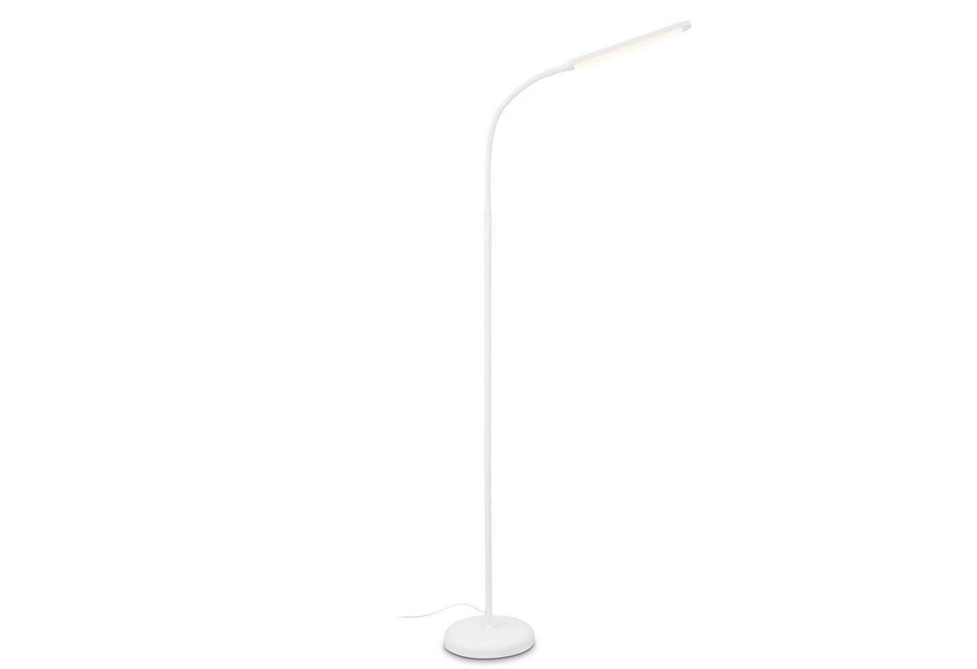 Briloner Leuchten Stehlampe 1472016, dimmbar, schwenkbar, Touch, Speicherfunktion, LED fest verbaut, Warmweiß, Stehleuchte, 126,5 x 21 x 66 cm, Weiß, 6W, Wohnzimmer, Schlafzimmer von Briloner Leuchten