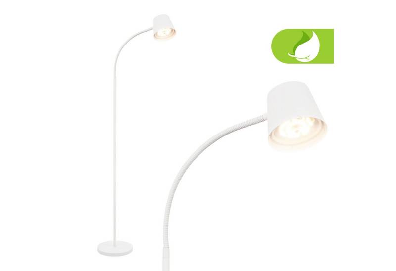 Briloner Leuchten Stehlampe LED Stehleuchte Extra-Warmweiß Wohnzimmer Flur Schlafzimmer, LED fest integriert, 2700K - Extra - Warmweiß, LED Stehleuchte 126,5 x 21 cm Schwarz 6W Wohnzimmer Flur Schlafzimmer von Briloner Leuchten