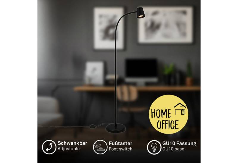 Briloner Leuchten Stehlampe LED Stehleuchte schwenkbar Home Office Wohnzimmer GU10, ohne Leuchtmittel, 2700K - Extra - Warmweiß von Briloner Leuchten