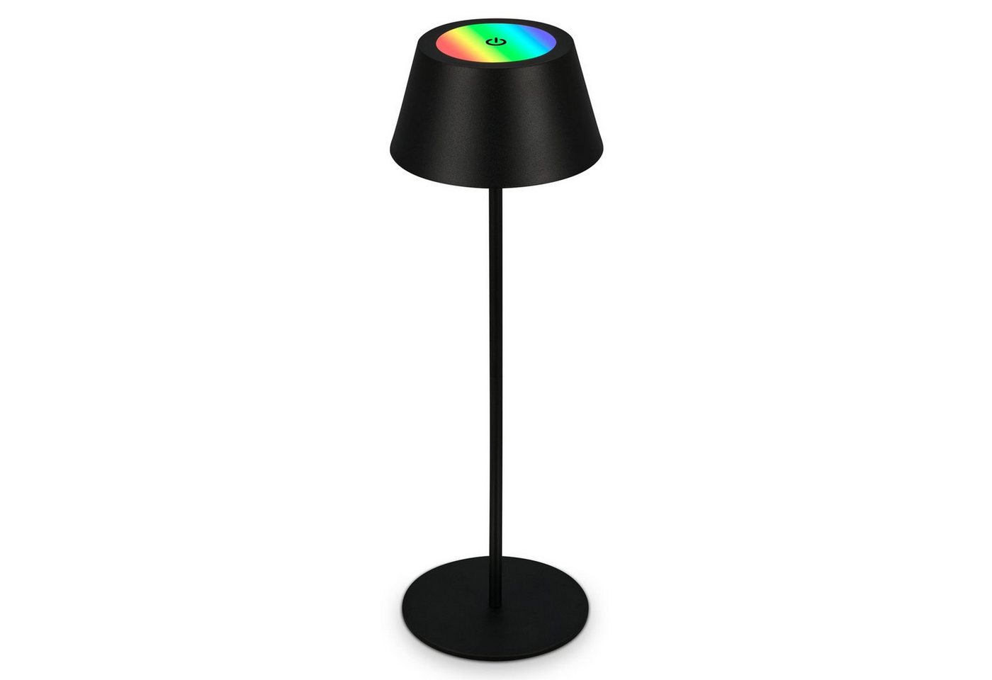 Briloner Leuchten Außen-Tischleuchte 7466015, dimmbar, höhenverstellbar, Touch, USB-C Aufladung, Akku, LED fest verbaut, Farbwechsler, Warmweiß, Tischlampe kabellos, 38 x 12 cm, Schwarz, 2,6W, Spritzwasserschutz von Briloner Leuchten