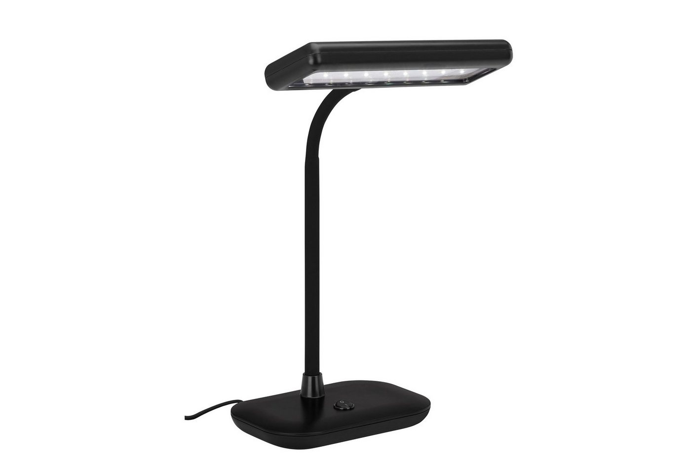 Briloner Leuchten LED Tischleuchte 7488-015, schwenkbar, An-/Ausschalter, LED fest verbaut, Kaltweiß, Tischlampe, 42x42x3cm, Schwarz, 8W, Leselampe, Schreibtisch, Büro von Briloner Leuchten