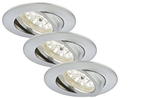 Briloner Leuchten LED Einbauleuchte, Einbaustrahler, Strahler, Spots, Deckenstrahler, Deckenspot, Lampen Wohnzimmer, Einbaustrahler 230v, Deckeneinbauleuchten, Einbaustrahler Set, schwenkbar, rund von BRILONER