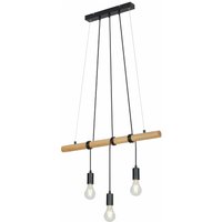 Pendelleuchte Hängelampe Briloner leuchten bar, 25 w, IP20, schwarz, Holz-Metall, exkl. 3x E27, 70 x 150 cm von Briloner