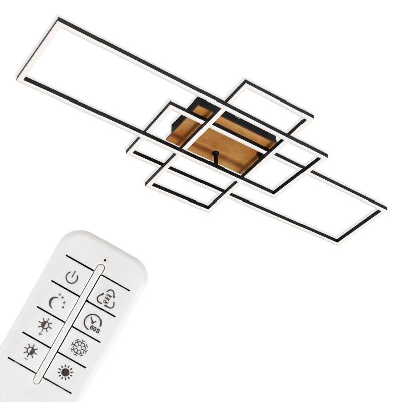 Brilo Deckenlampe Frame Deckenlampe Leuchte Lampe Fernbedienung Schwarz Holz775 B-Ware von Briloner