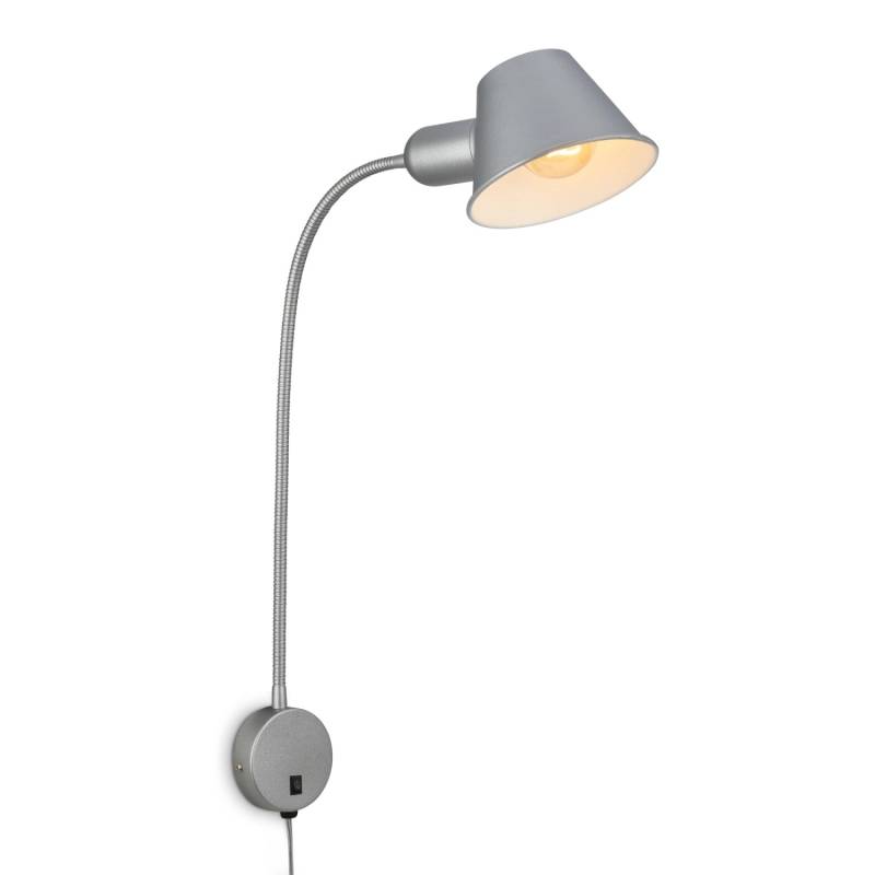 Briloner Bettleuchte Schwenkbar Schalter Ø 8 cm x 55 cm Chrom-Matt von Briloner