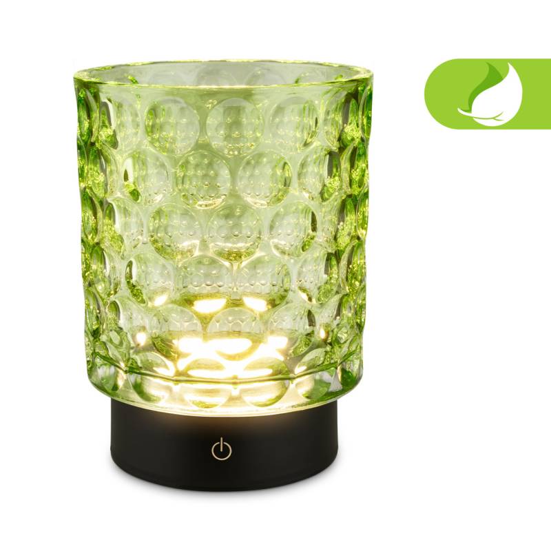 Briloner LED Akku-Tischleuchte Sunora grün 15 cm warmweiß dimmbar von Briloner