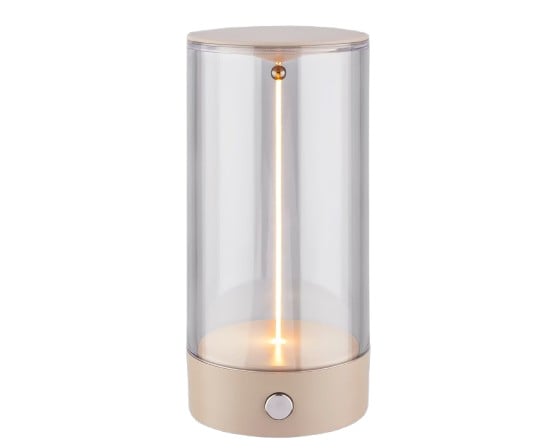 Briloner LED Akku-Tischleuchte Wiggle beige 15 cm warmweiß dimmbar von Briloner