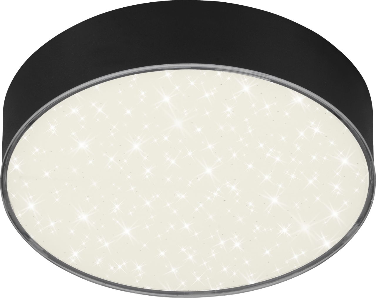 Briloner LED Deckenleuchte Flame Star schwarz Ø 15,7 cm mit Sternenhimmel von Briloner