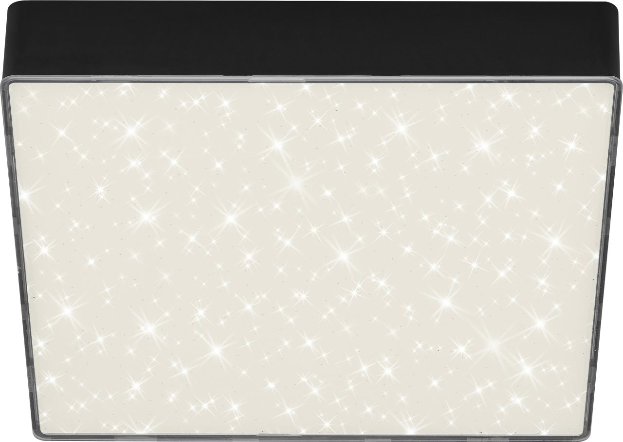 Briloner LED Deckenleuchte Flame Star schwarz 21,2 cm mit Sternenhimmel von Briloner