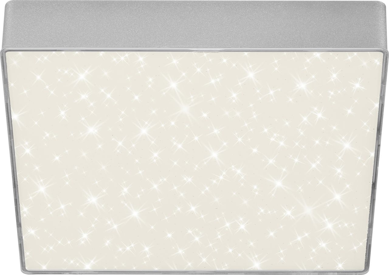 Briloner LED Deckenleuchte Flame Star silber 21,2 cm mit Sternenhimmel von Briloner