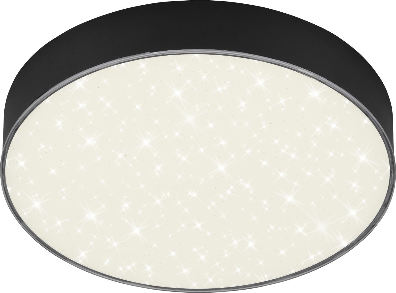 Briloner LED Deckenleuchte Flame Star schwarz Ø 21,2 cm mit Sternenhimmel von Briloner